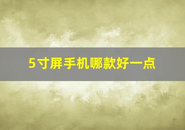 5寸屏手机哪款好一点