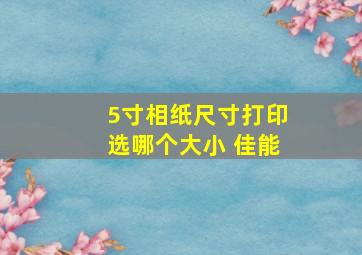 5寸相纸尺寸打印选哪个大小 佳能