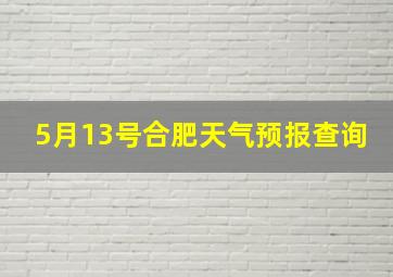 5月13号合肥天气预报查询