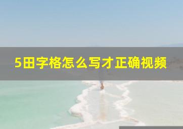 5田字格怎么写才正确视频