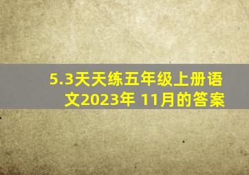 5.3天天练五年级上册语文2023年 11月的答案