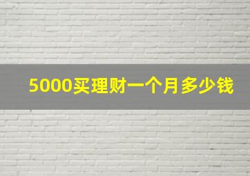 5000买理财一个月多少钱