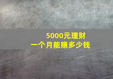 5000元理财一个月能赚多少钱