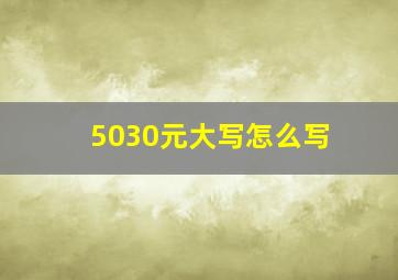 5030元大写怎么写