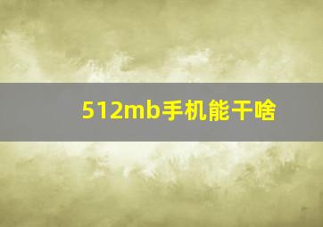 512mb手机能干啥