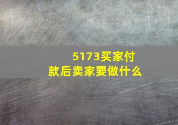 5173买家付款后卖家要做什么