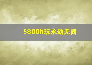 5800h玩永劫无间