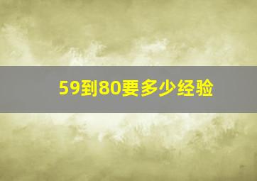 59到80要多少经验