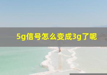 5g信号怎么变成3g了呢