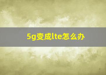 5g变成lte怎么办