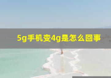 5g手机变4g是怎么回事