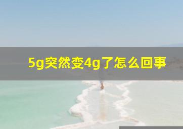 5g突然变4g了怎么回事