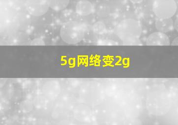 5g网络变2g