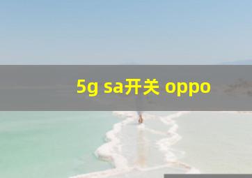 5g sa开关 oppo