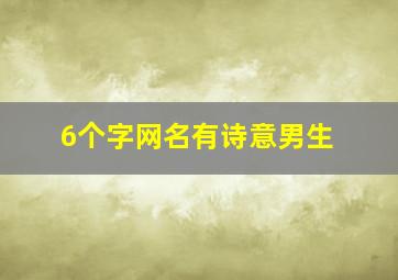 6个字网名有诗意男生