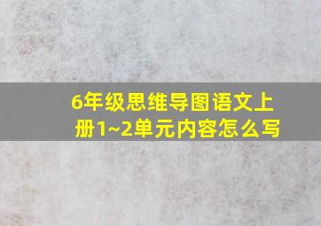 6年级思维导图语文上册1~2单元内容怎么写