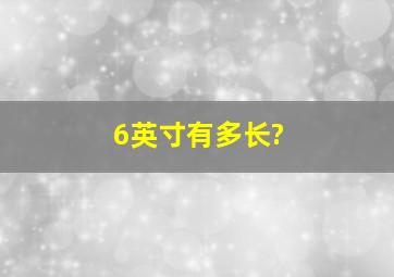 6英寸有多长?