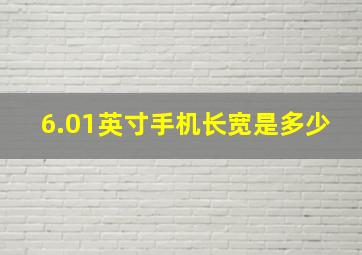 6.01英寸手机长宽是多少