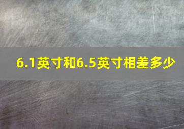 6.1英寸和6.5英寸相差多少