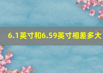 6.1英寸和6.59英寸相差多大