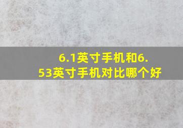 6.1英寸手机和6.53英寸手机对比哪个好