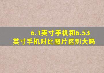 6.1英寸手机和6.53英寸手机对比图片区别大吗