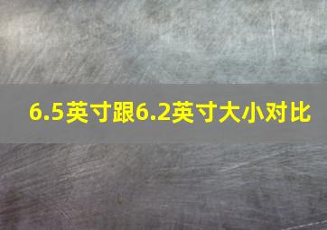 6.5英寸跟6.2英寸大小对比