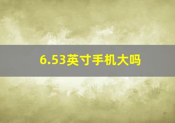 6.53英寸手机大吗