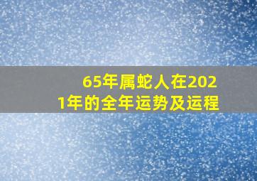 65年属蛇人在2021年的全年运势及运程