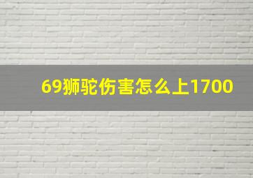 69狮驼伤害怎么上1700