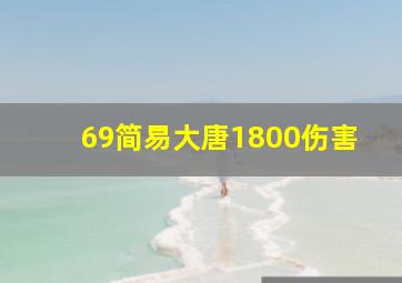 69简易大唐1800伤害