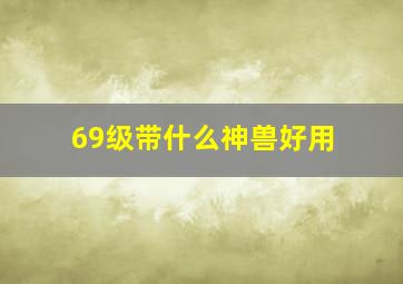 69级带什么神兽好用