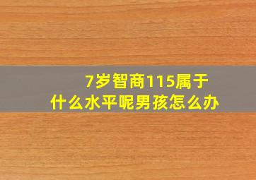 7岁智商115属于什么水平呢男孩怎么办