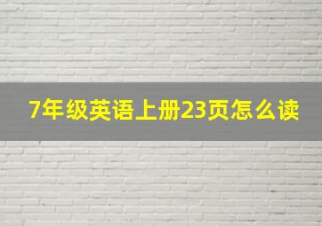 7年级英语上册23页怎么读