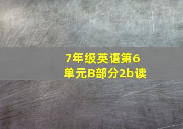 7年级英语第6单元B部分2b读