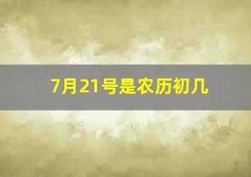 7月21号是农历初几