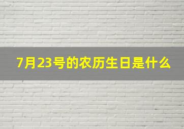 7月23号的农历生日是什么