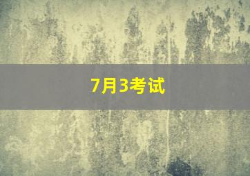 7月3考试