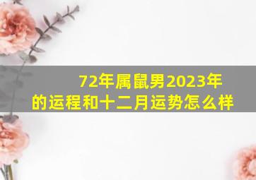 72年属鼠男2023年的运程和十二月运势怎么样