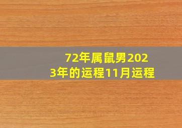 72年属鼠男2023年的运程11月运程