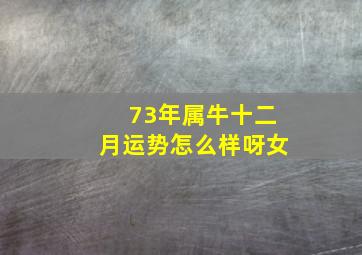 73年属牛十二月运势怎么样呀女