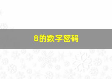 8的数字密码