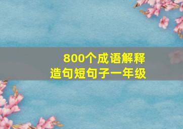 800个成语解释造句短句子一年级