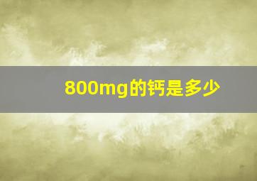 800mg的钙是多少