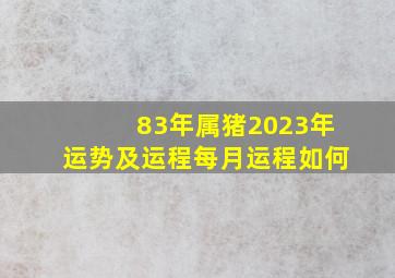 83年属猪2023年运势及运程每月运程如何