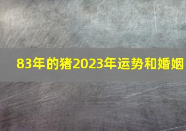 83年的猪2023年运势和婚姻