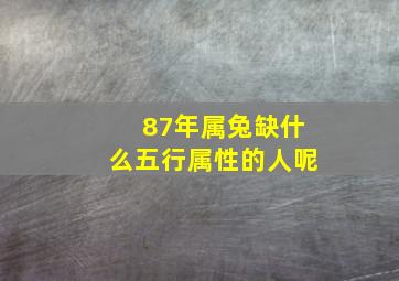 87年属兔缺什么五行属性的人呢