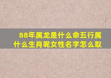 88年属龙是什么命五行属什么生肖呢女性名字怎么取