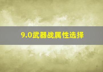 9.0武器战属性选择