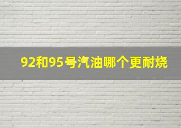 92和95号汽油哪个更耐烧